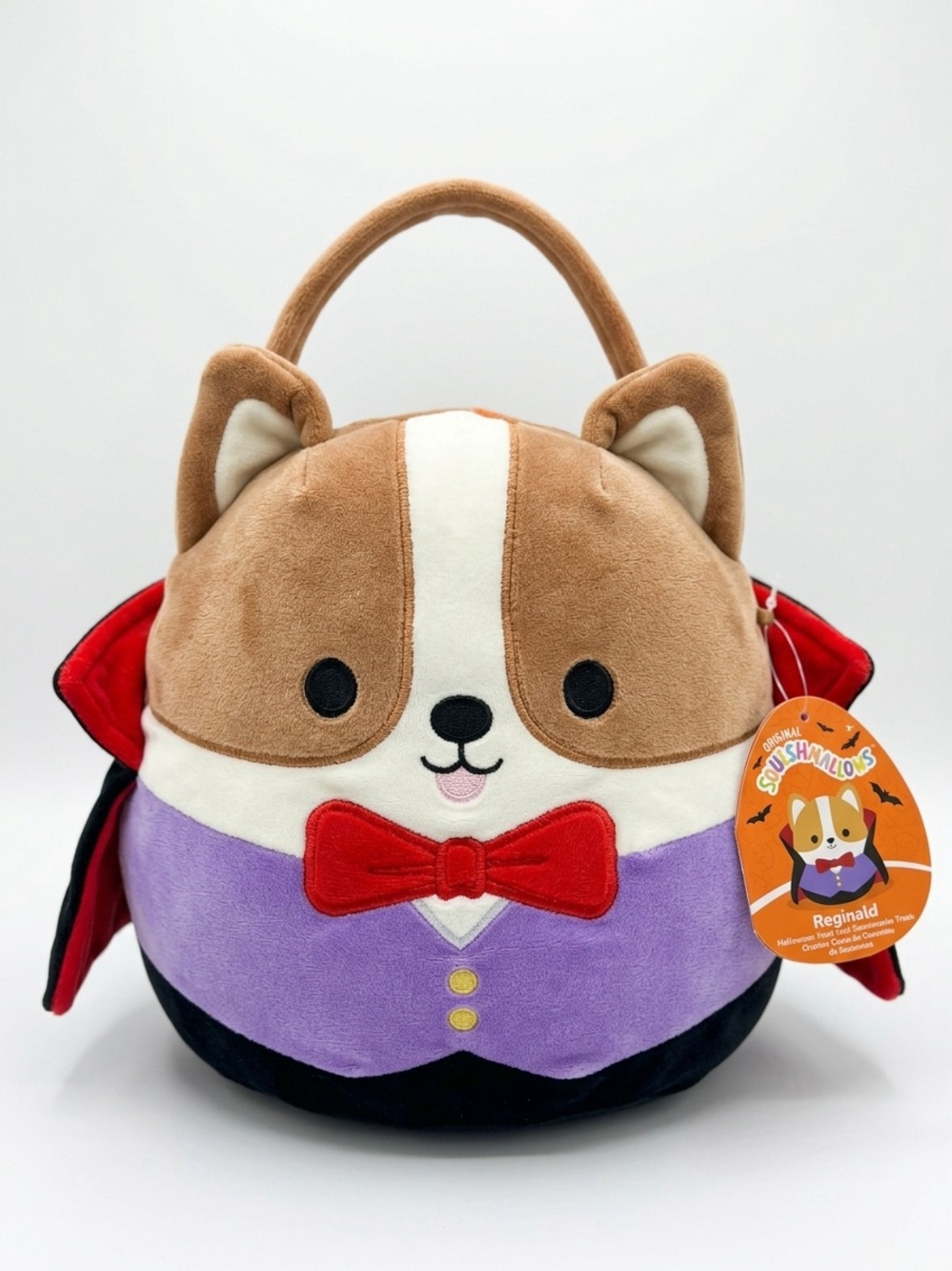Squishmallows Reginald Vampire Corgi Halloween Treat Pail Excellent Condition